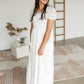 White Puff Sleeve Midi Dress Dresses