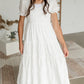 White Puff Sleeve Midi Dress Dresses