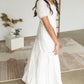 White Puff Sleeve Midi Dress Dresses