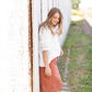 White Puff Sleeve Tee Tops