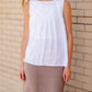 White Sleeveless Blouse Tops