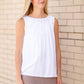 White Sleeveless Blouse Tops