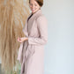Wide Collar Tie Waist Long Lined Coat Tops Staccato