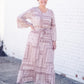 Willa Dusty Rose Flutter Bell Sleeve Maxi Dress Dresses Inherit