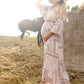 Willa Dusty Rose Flutter Bell Sleeve Maxi Dress Dresses Inherit