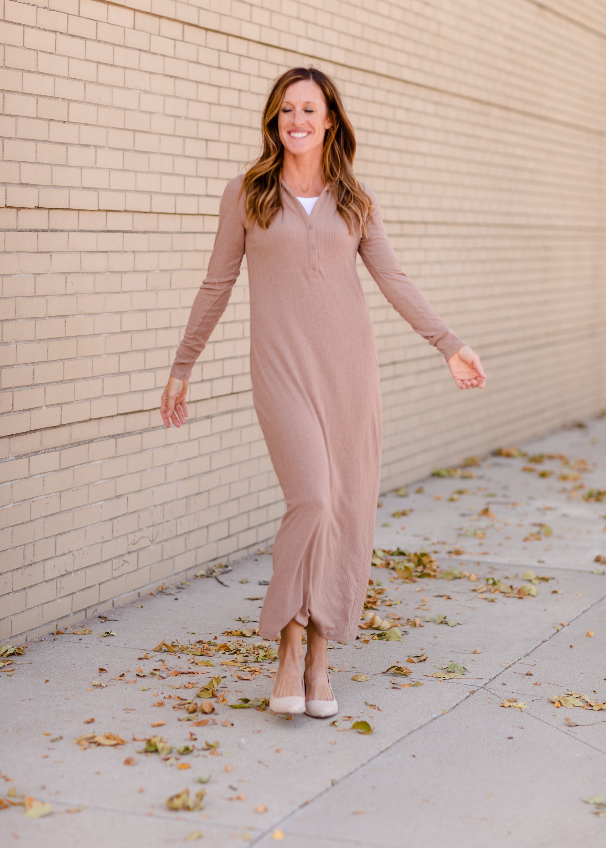 Willow Tan Henley Ribbed Maxi Dress Dresses Z Supply