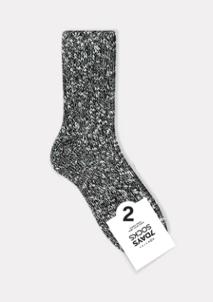 Women's Black + White Ankle Slub Socks Accessories
