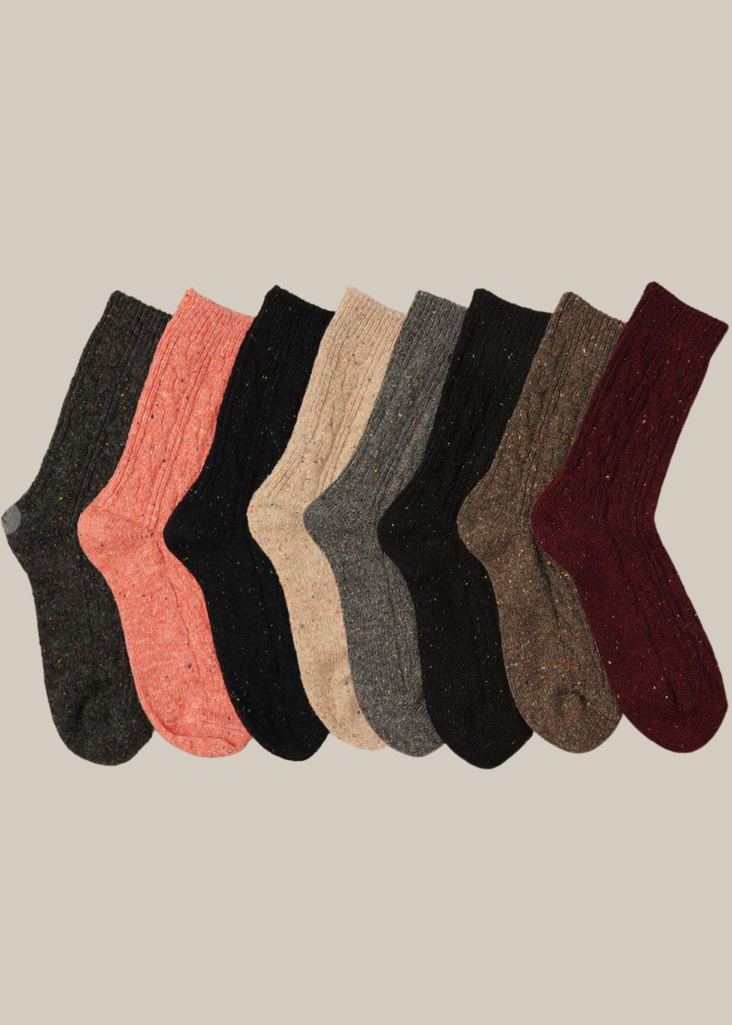 Women's Speckled Wool Blend Crew Length Socks Accessories