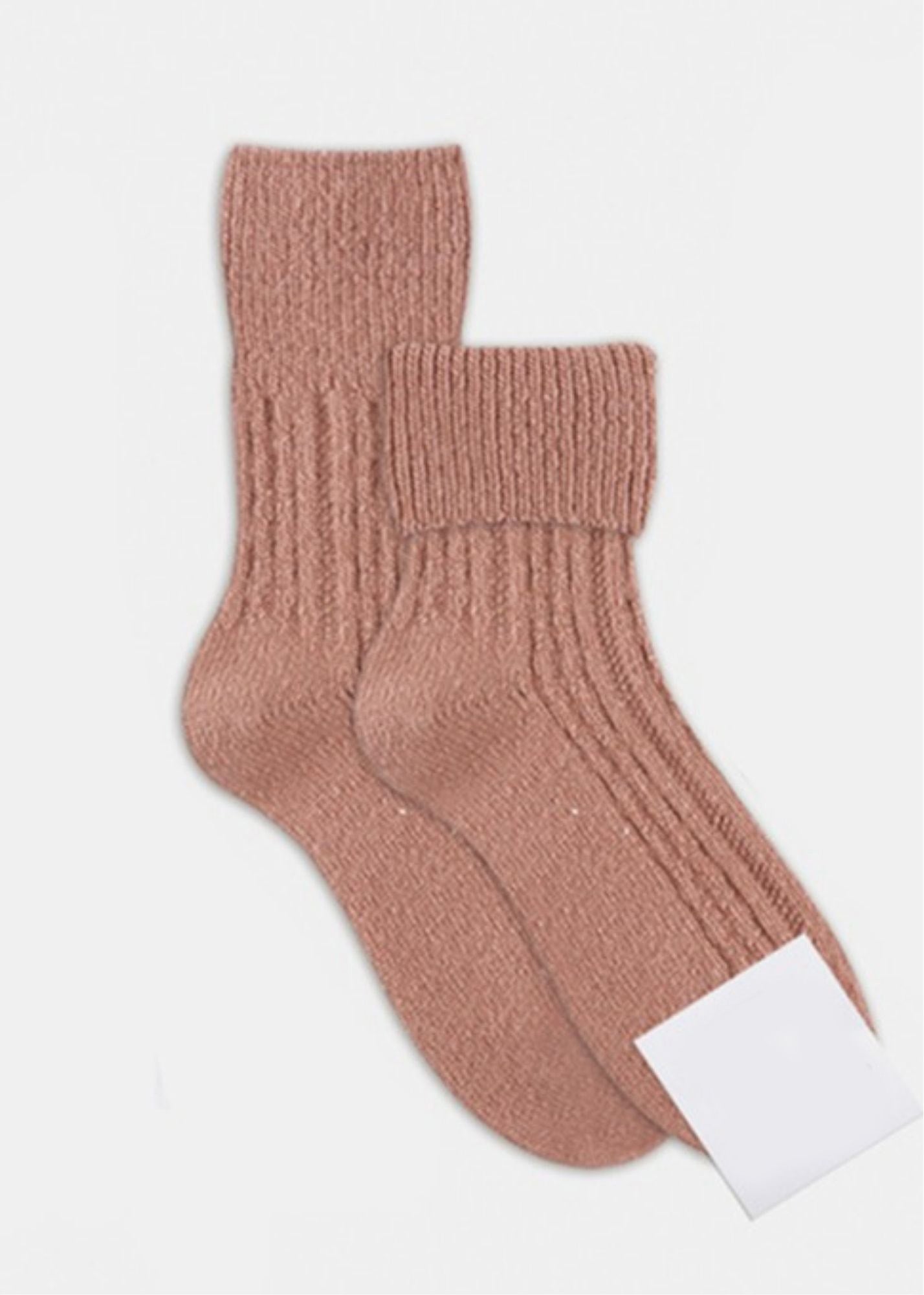 Wool Blend Crew Length Printed Socks Accessories Khaki