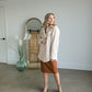 Woven Collar Neck Button Down Long Sleeve Jacket Tops By Together