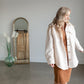 Woven Collar Neck Button Down Long Sleeve Jacket Tops By Together