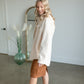 Woven Collar Neck Button Down Long Sleeve Jacket Tops By Together
