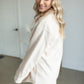 Woven Collar Neck Button Down Long Sleeve Jacket Tops By Together