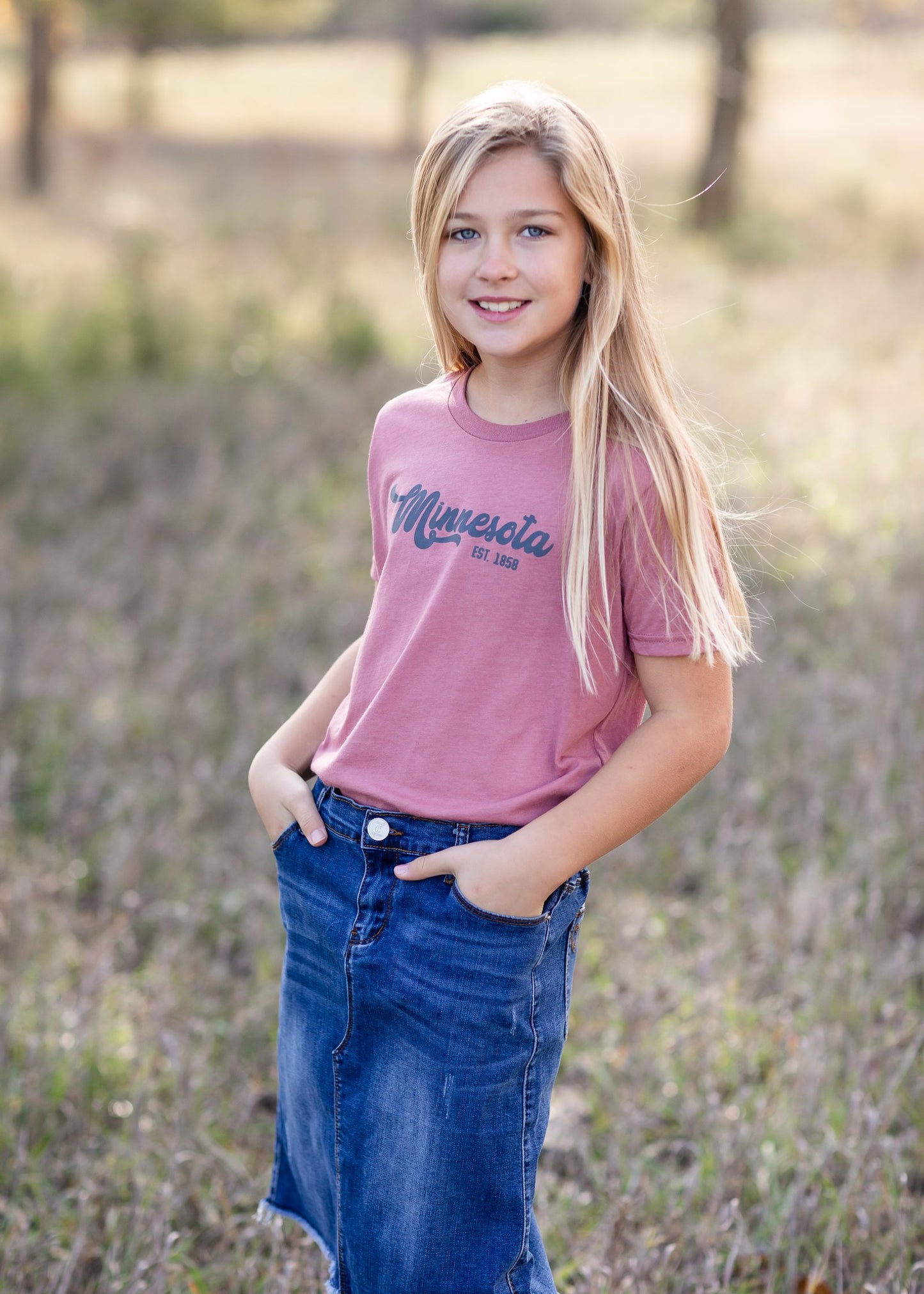 Youth Vintage Mauve Minnesota Tee Girls Northern Print Co.